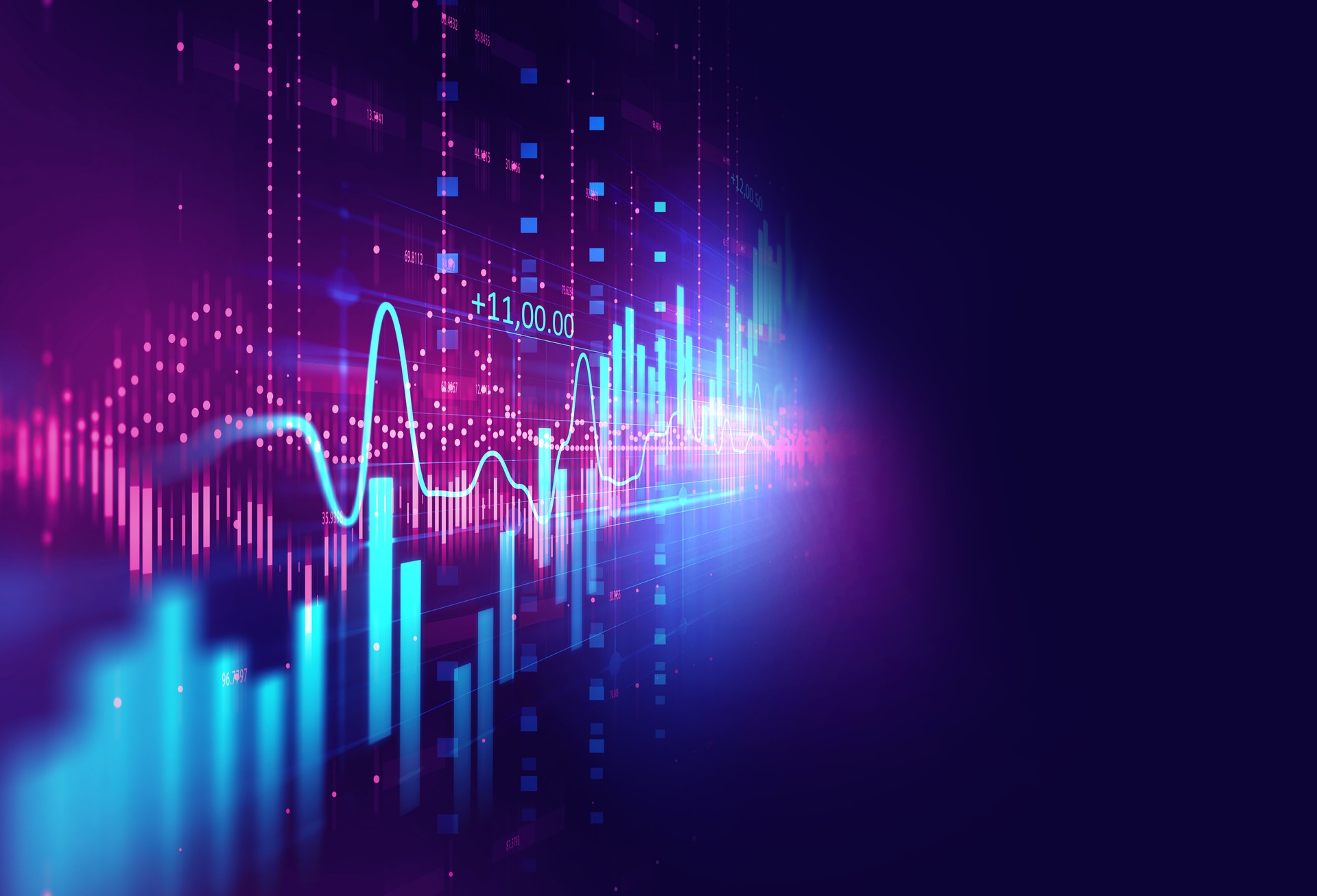 technical financial graph on technology abstract background